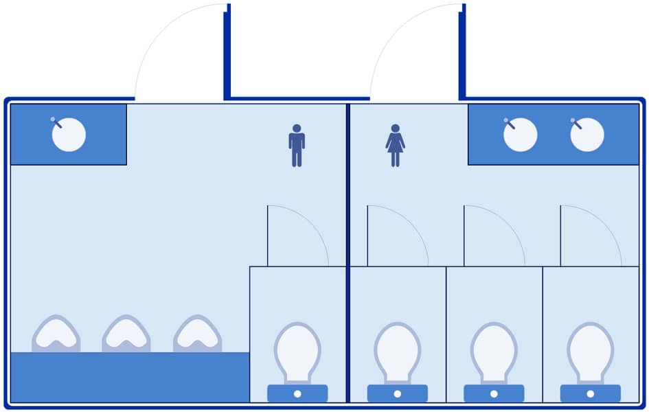 Grundriss Toilettenwagen groß mieten