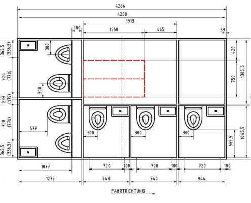 Grundriss Toilettenwagen Uwe